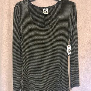 Vintage Black and Gold Striped Dress